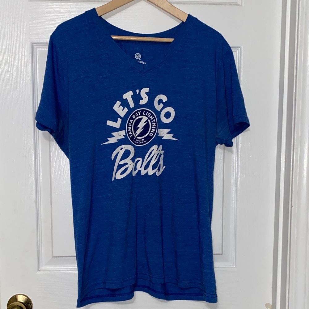 Women's 2X Fanatics Royal Blue Tampa Bay Lightning Tee. - Picture 3 of 5